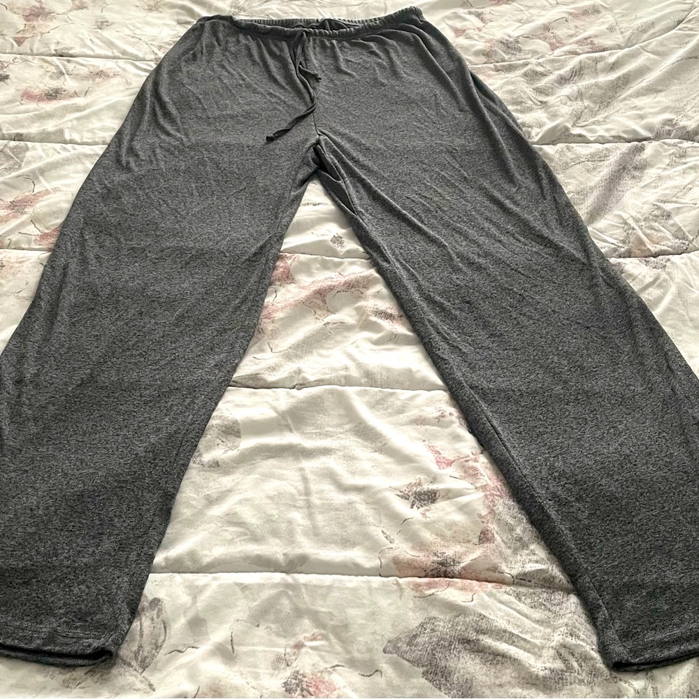 Also Known As Grey super soft pull on wide leg Atleasure drawstring pants siz L